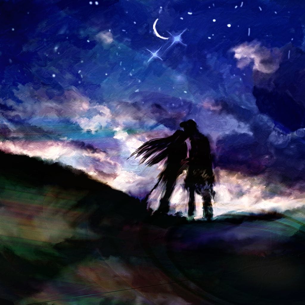 Kissing Under the Stars Canvas Wall Art