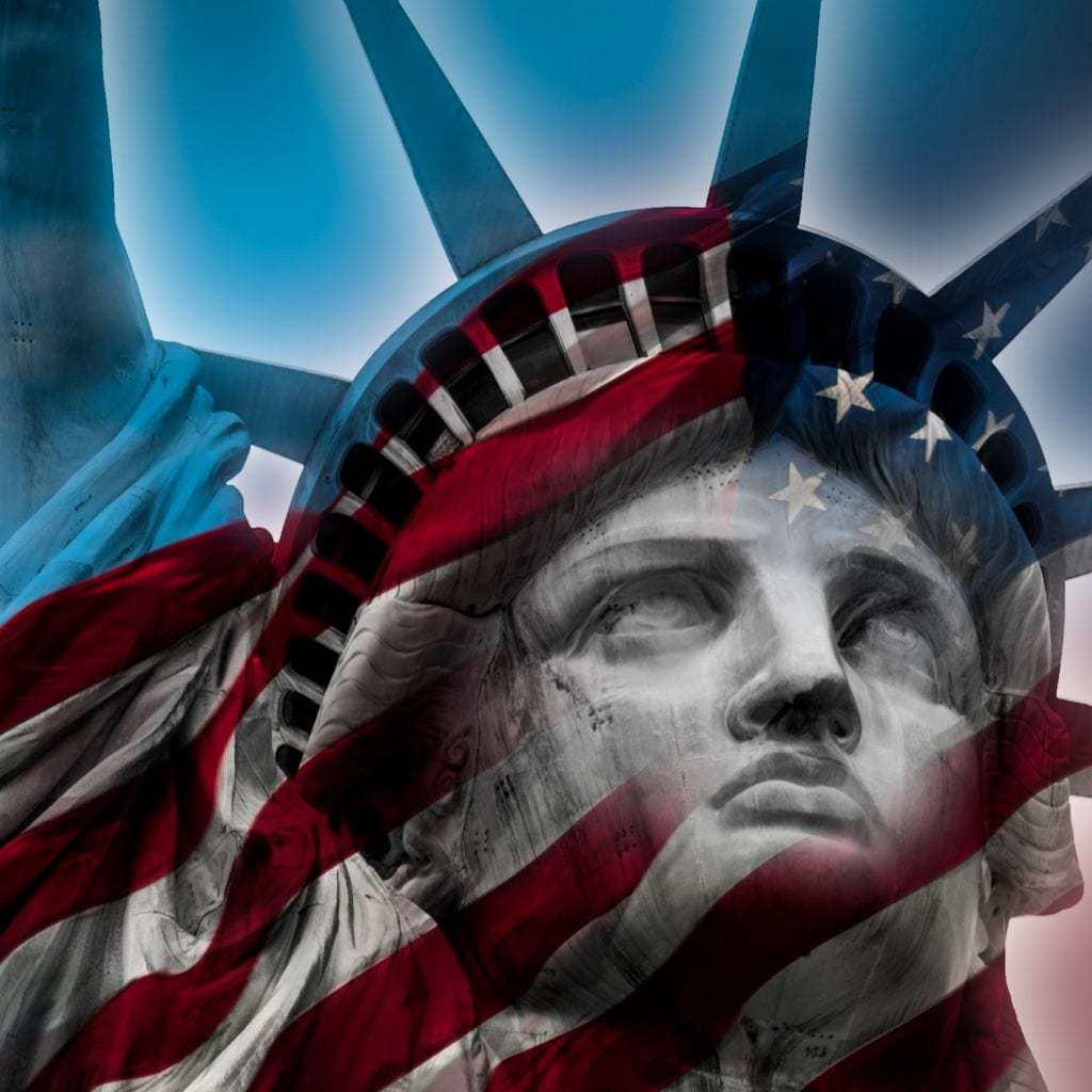 Patriotic Statue of Liberty Canvas Wall Art