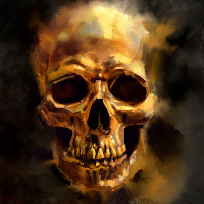 Golden Skull Canvas Wall Art