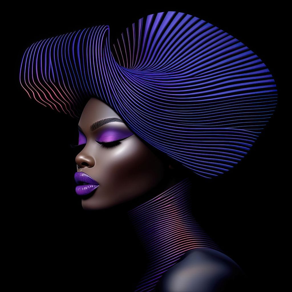 Grace in Violet and Blue Canvas Wall Art