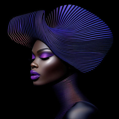 Grace in Violet and Blue Canvas Wall Art