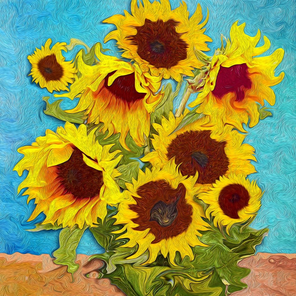 Impressionist Sunflowers Canvas Wall Art