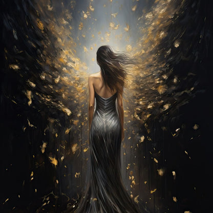 Ethereal Dream of a Starlit Muse Canvas Wall Art