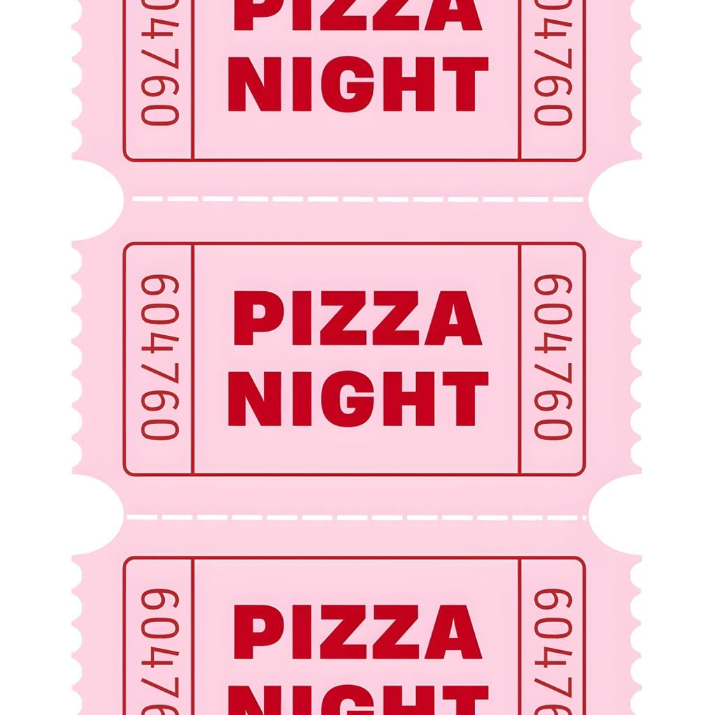 Retro Pizza Night Raffle Tickets Canvas Wall Art