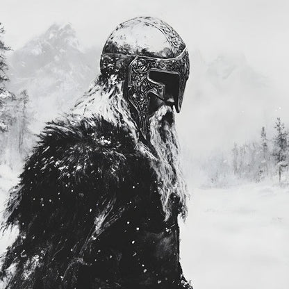 Viking Saga In Winter Majesty Canvas Wall Art