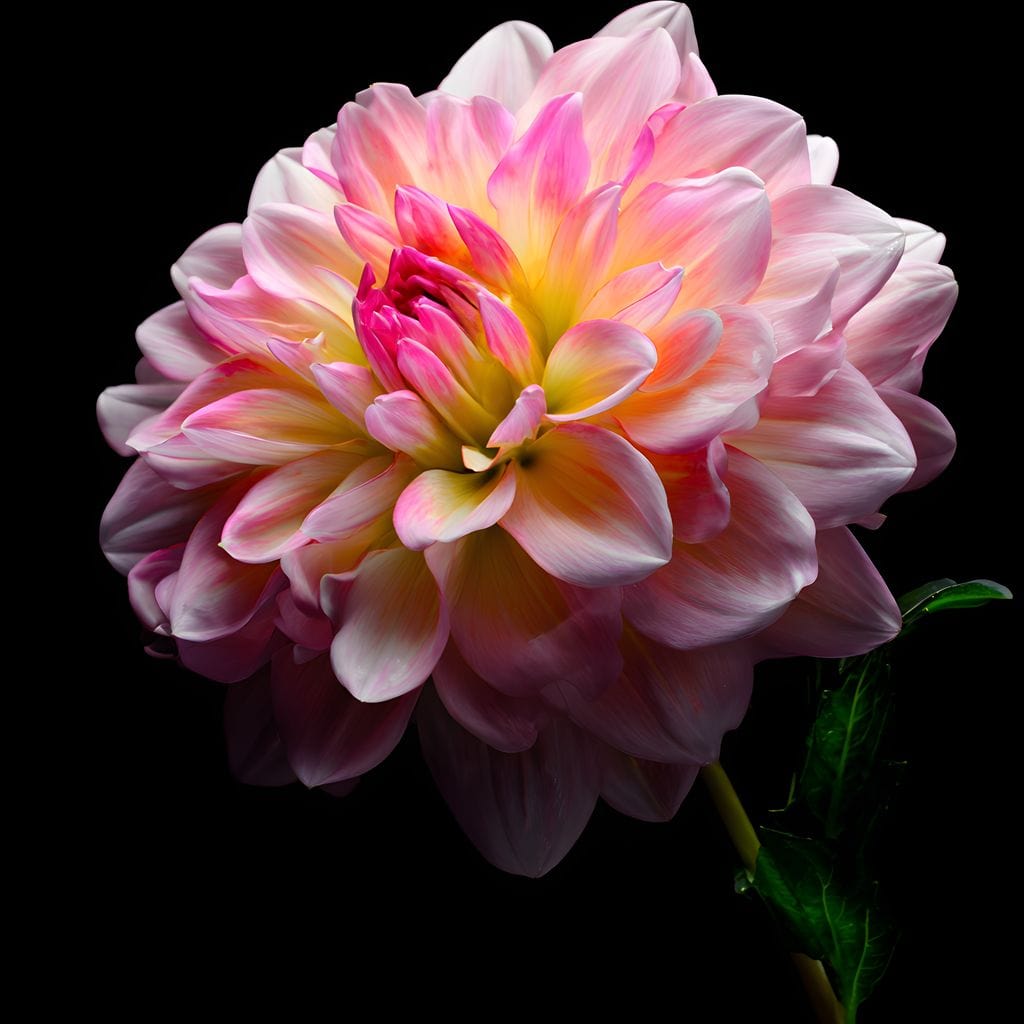 Radiant Dahlia Petals Macro Glow Canvas Wall Art