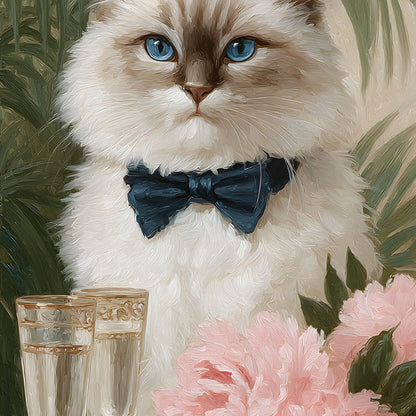 Regal Feline Soiree Symphony Canvas Wall Art