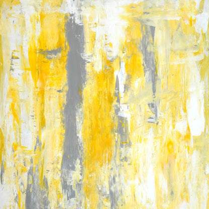 Grey & Yellow Abstract Art Painting Canvas Wall Art