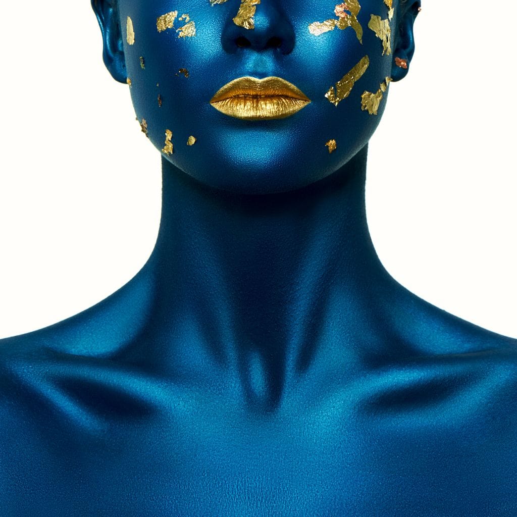 Blue Body Paint Canvas Wall Art
