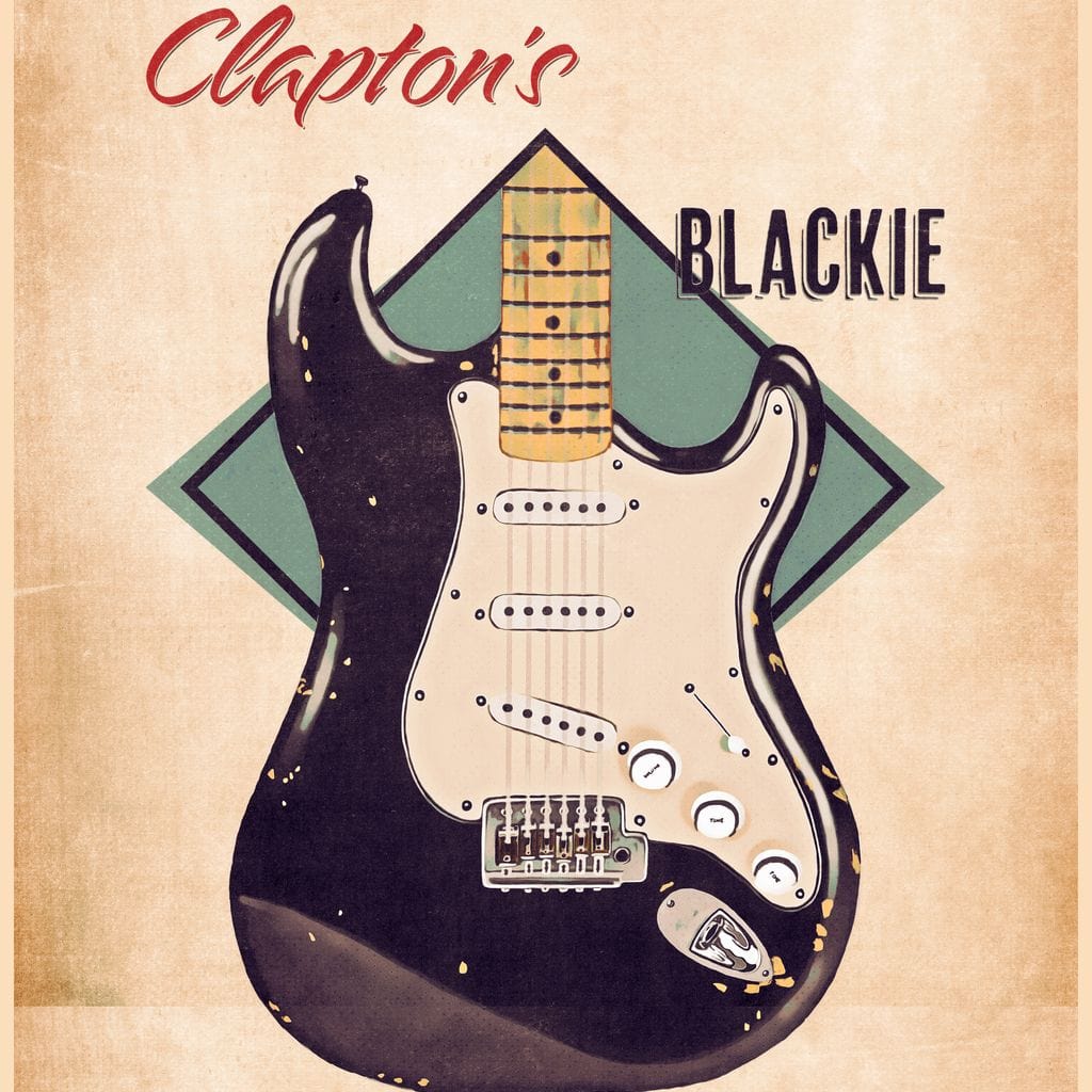 Eric Clapton's Blackie Guitar Retro Canvas Wall Art