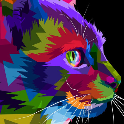 Pop Art Cat Canvas Wall Art