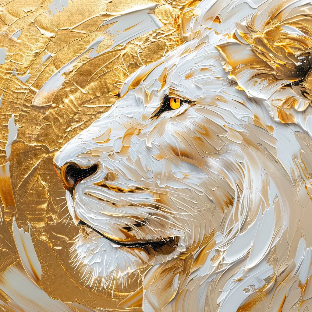 Golden Monarch Lion Canvas Wall Art