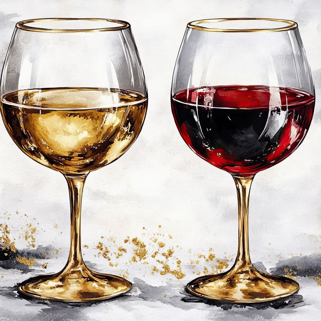 Red & White Wine Canvas Wall Art