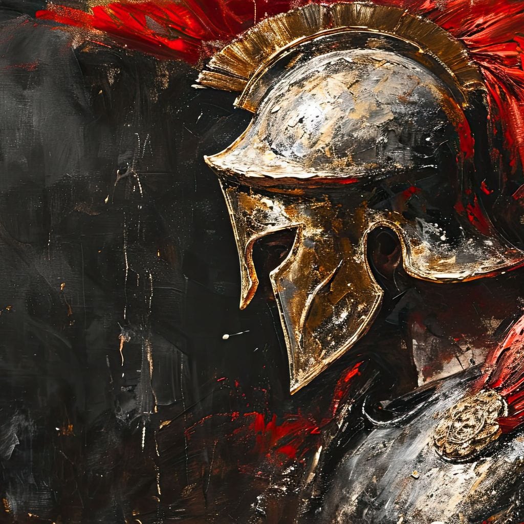 Hellenic Guardian in Twilight Canvas Wall Art