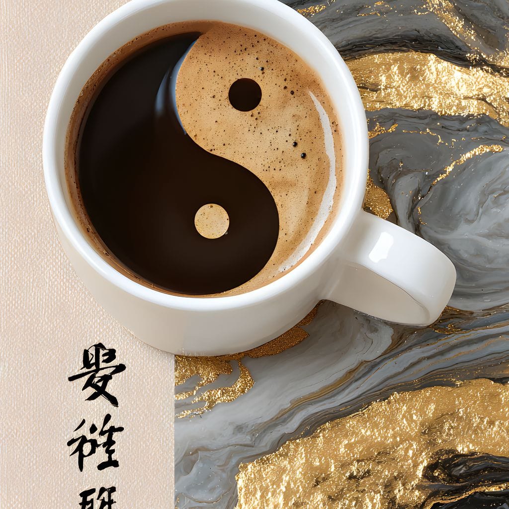 Zen Coffee Graceful Fortune Canvas Wall Art