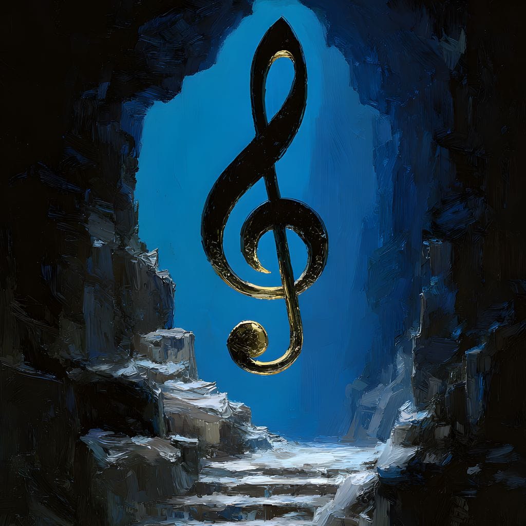 Celestial Clef Cavern Song Canvas Wall Art