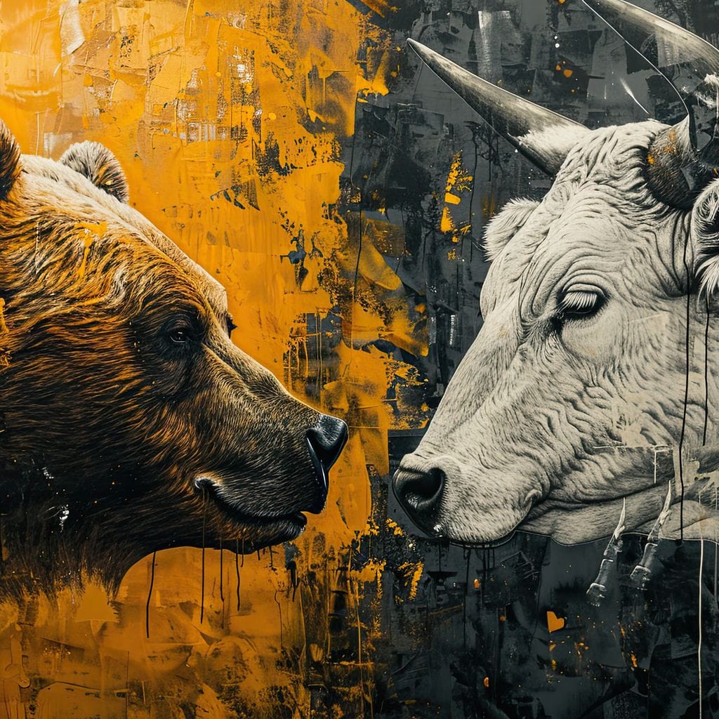 Bear & Bull Majestic Beast Enchantment Canvas Wall Art