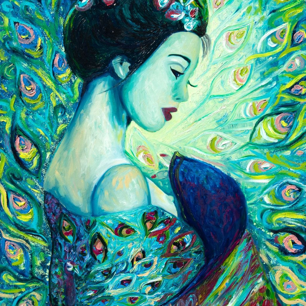 Silk Peafowl Canvas Wall Art