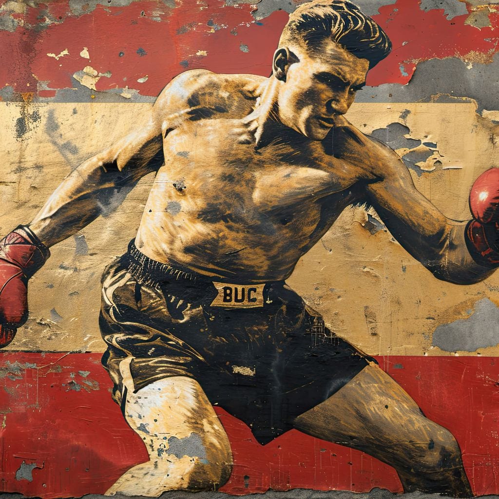 Vintage Boxing Legend Canvas Wall Art