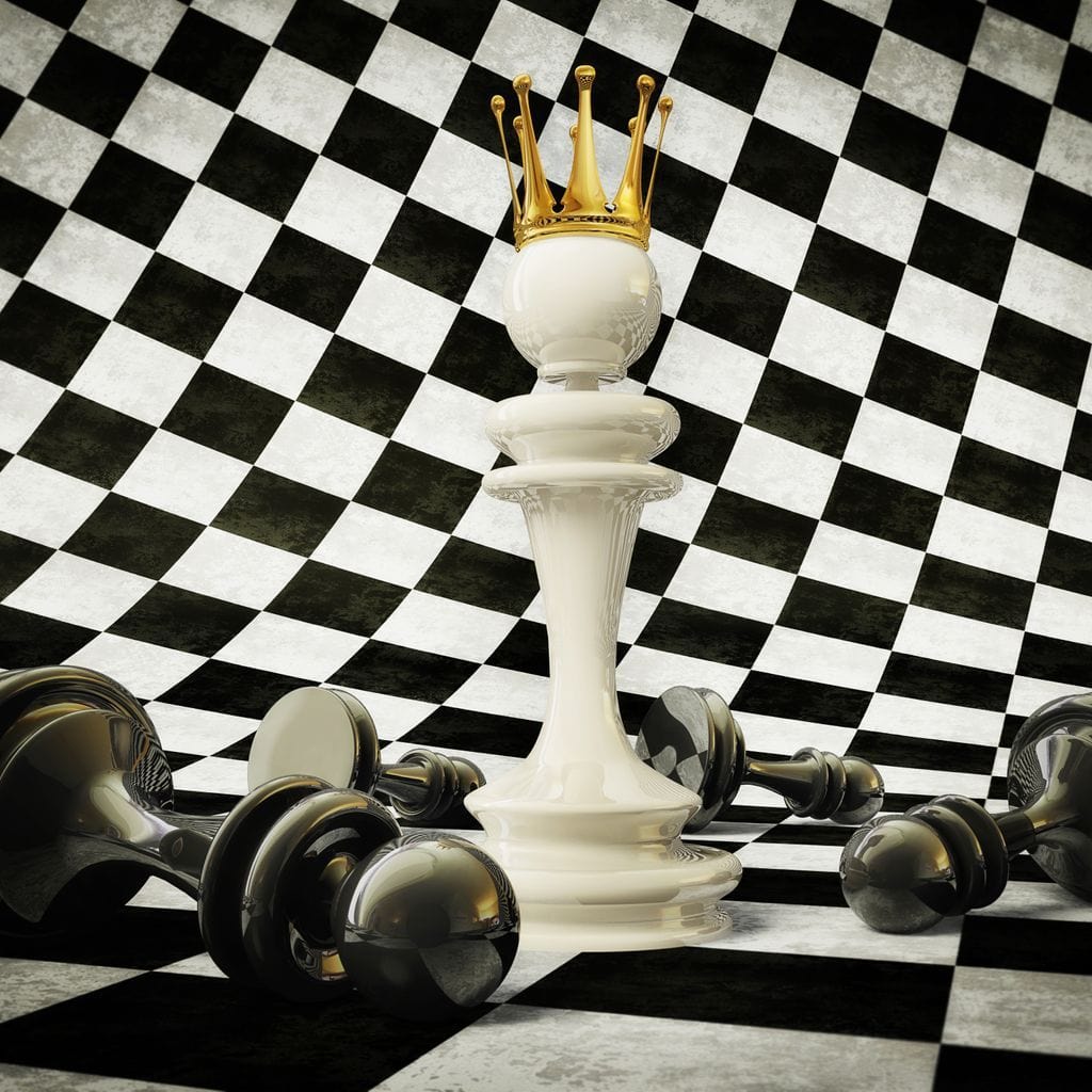 Chessboard King Canvas Wall Art