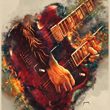 Jimmy Page's Electric Guitar Canvas Wall Art