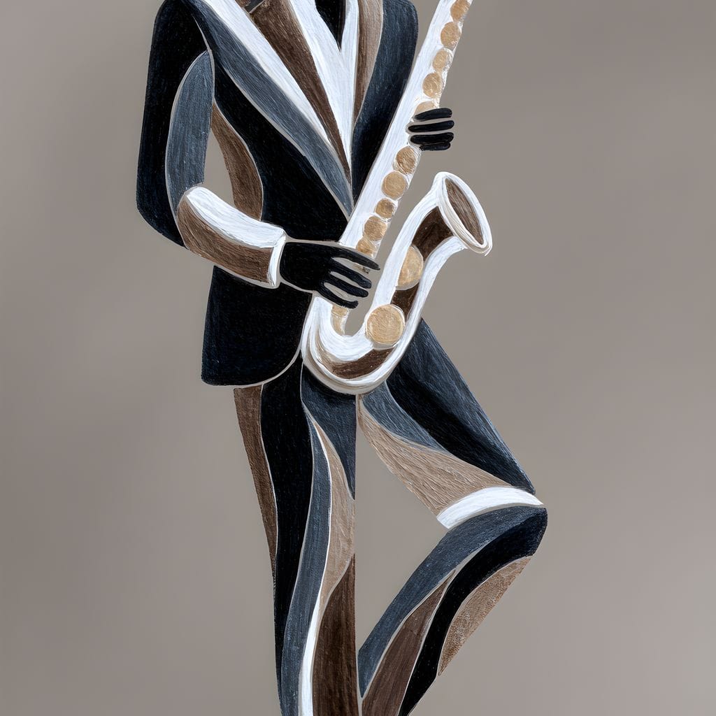 Midnight Jazz Sax Player Elegance Canvas Wall Art