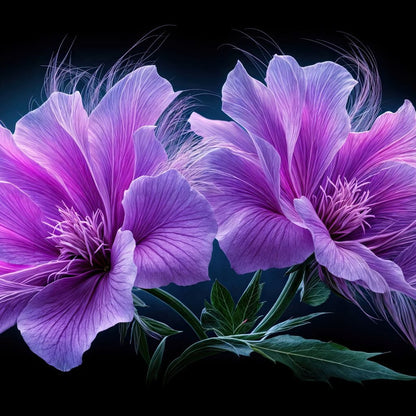 Fluffy Alien Flowers Canvas Wall Art