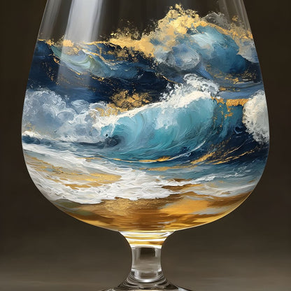 Gilded Ocean Stormglass Scene Canvas Wall Art