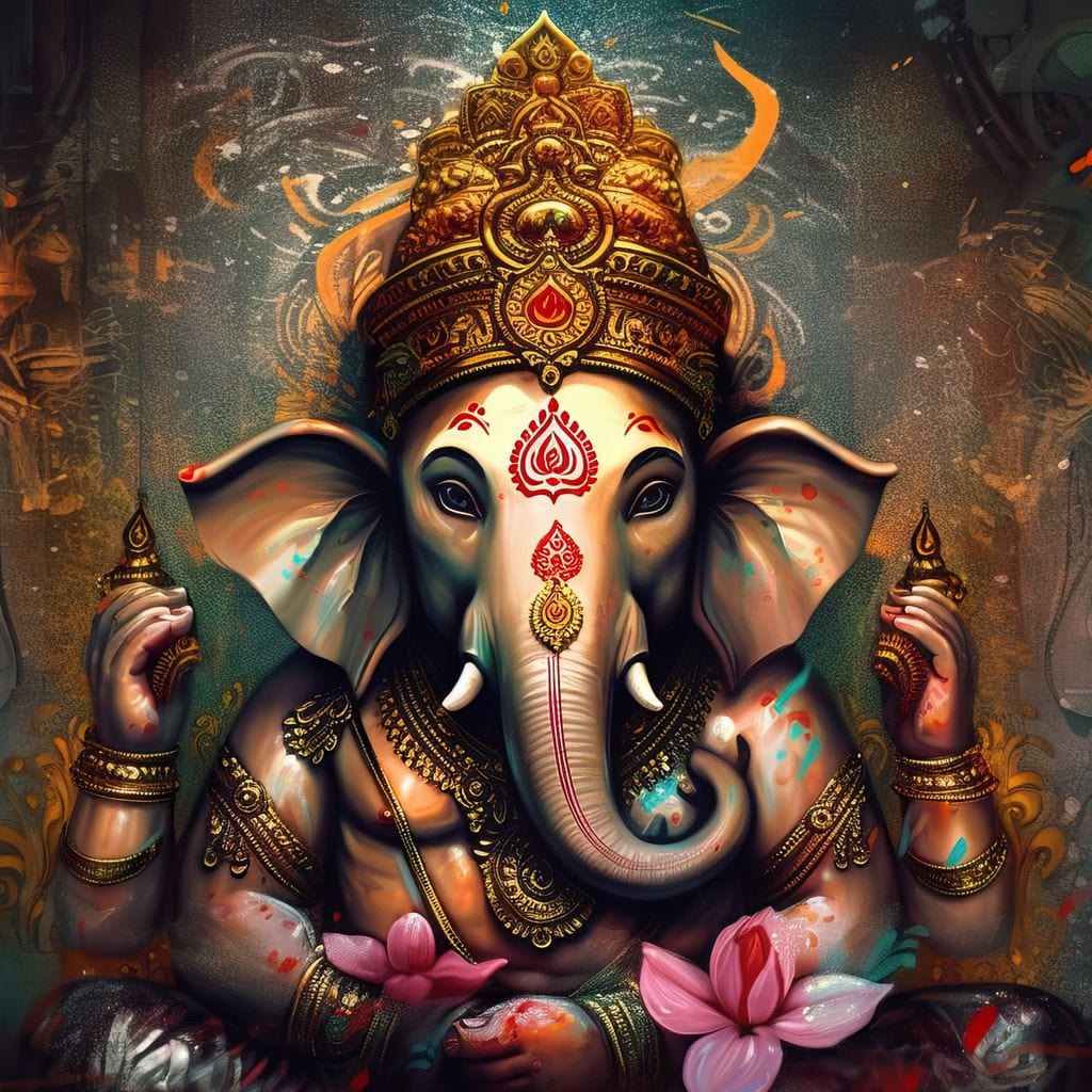 Ganesha's Wealth Canvas Wall Art