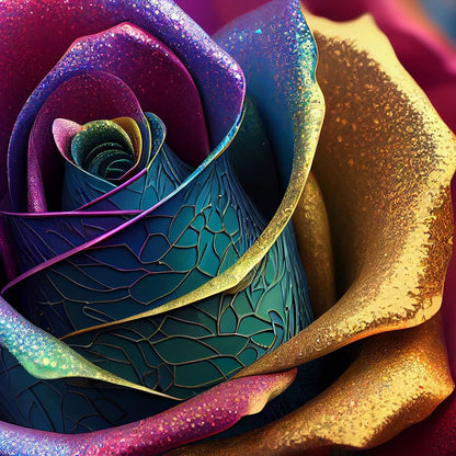 Multicolor Digital Flower Canvas Wall Art