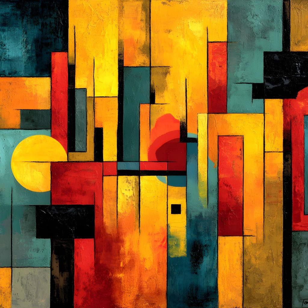 Geometric Dawn Spectrum Canvas Wall Art