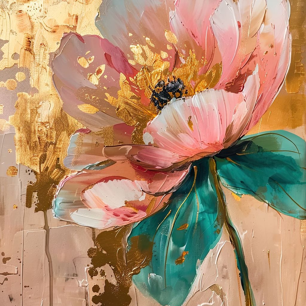 Modern Pink Flower Canvas Wall Art