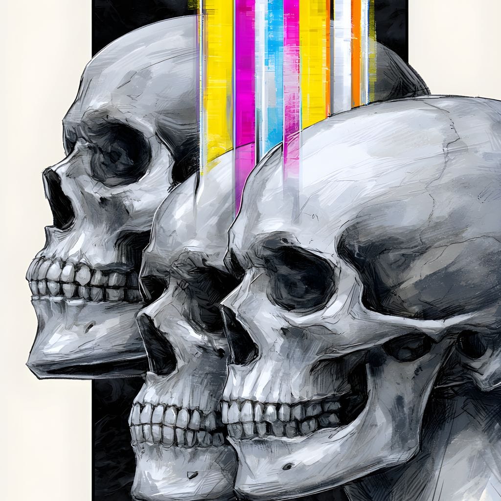 Trilogy of Modern Mortality Canvas Wall Art