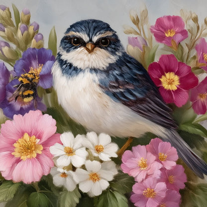 Bluebird Garden Blossom Song Canvas Wall Art