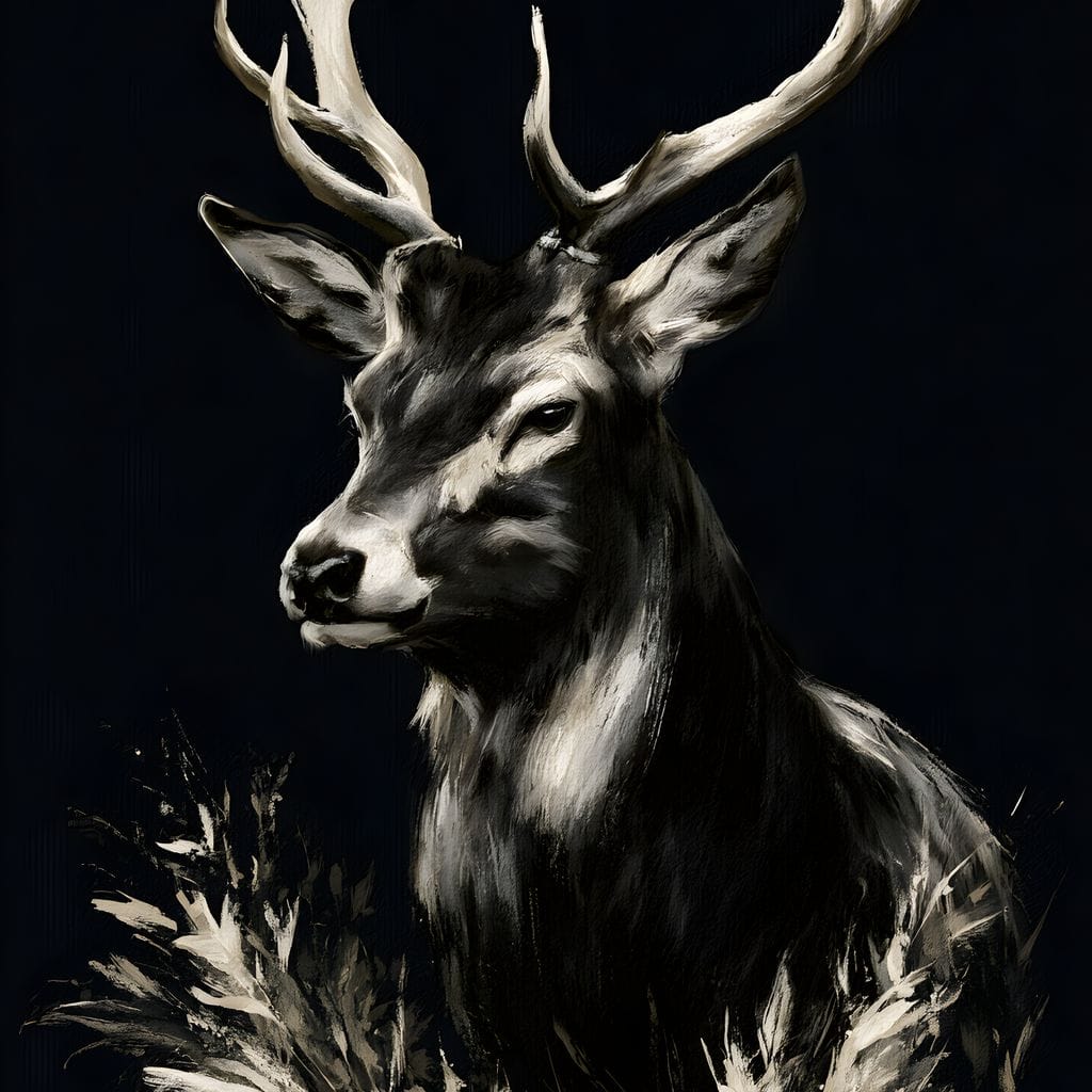 Silent Guardian of the Winter Grass Canvas Wall Art