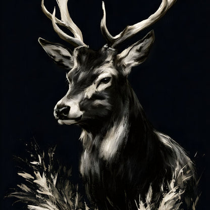 Silent Guardian of the Winter Grass Canvas Wall Art