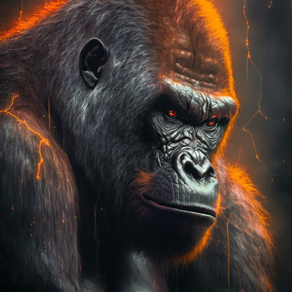 Gorilla Thunder Canvas Wall Art