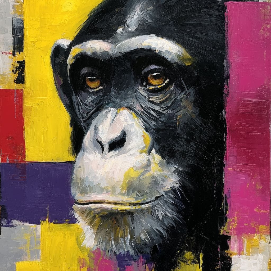 Bold Chimp Portrait Pop Mood Canvas Wall Art