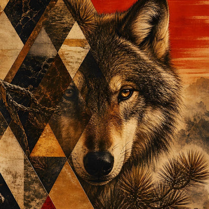 Solitary Predator Rising Sun Canvas Wall Art