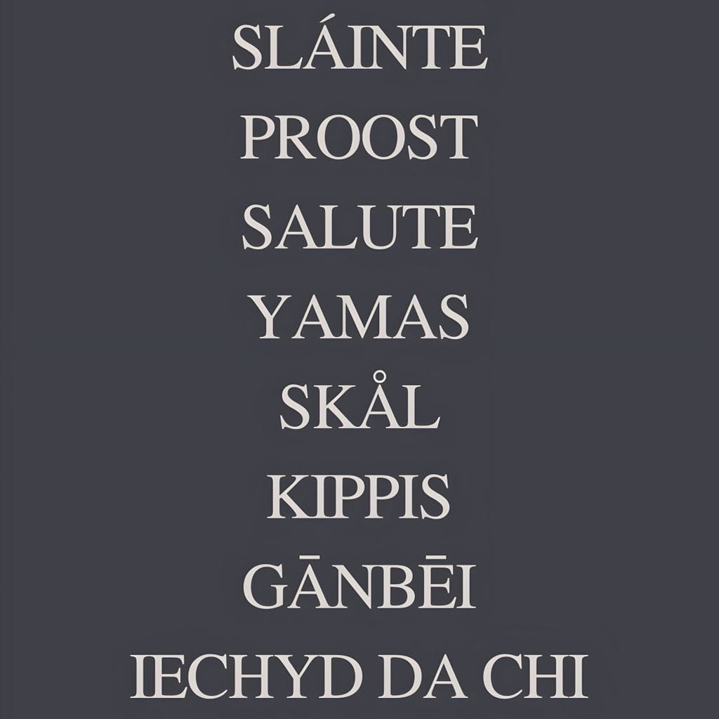 Global Cheers Multilingual Toast Canvas Wall Art
