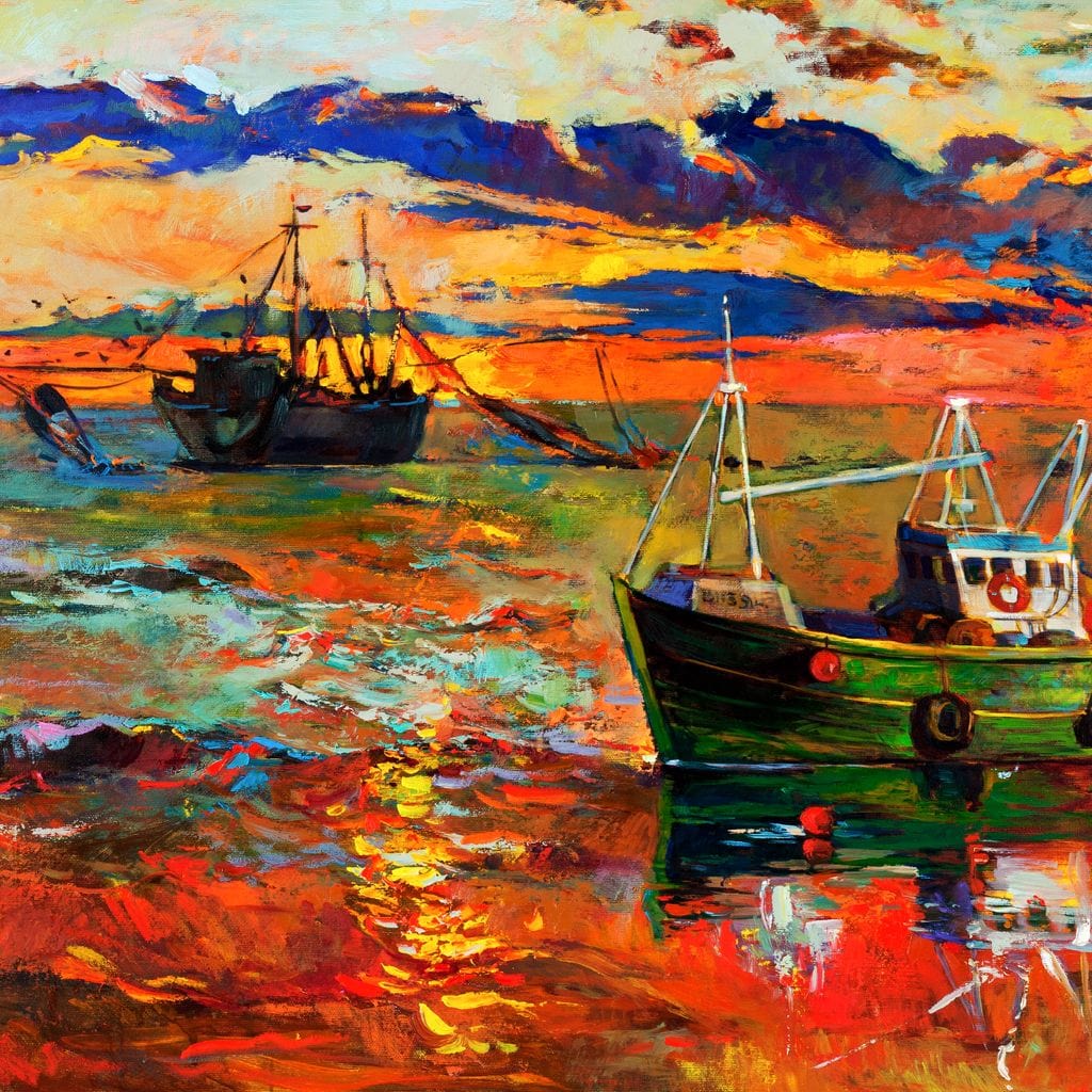 Fishing Boats Canvas Wall Art