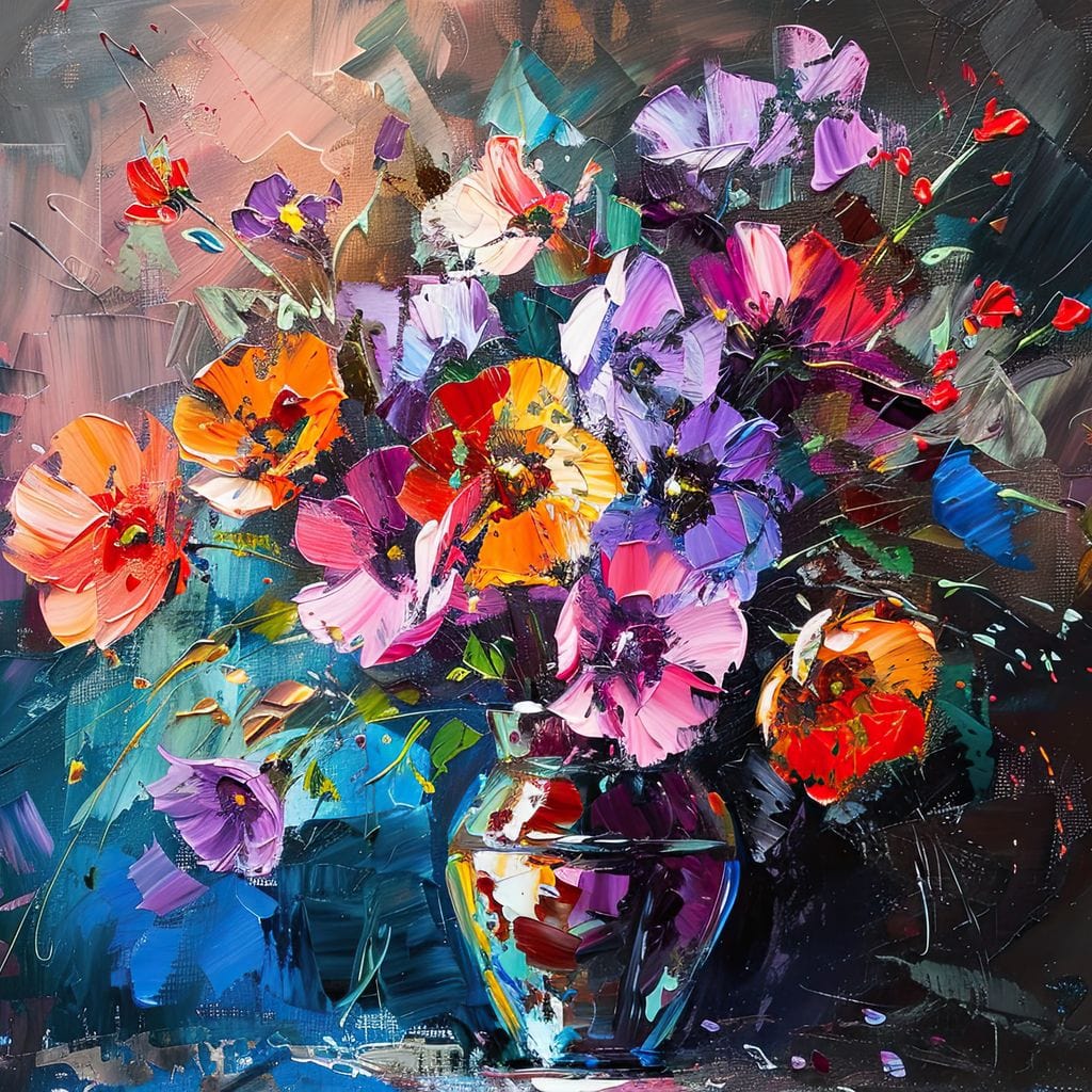 Bouquet of Vibrant Dreams Canvas Wall Art