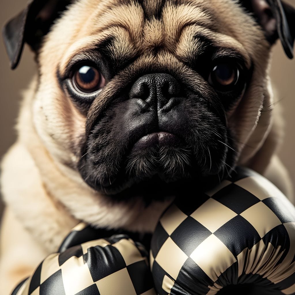 Pug Pugilist Canvas Wall Art