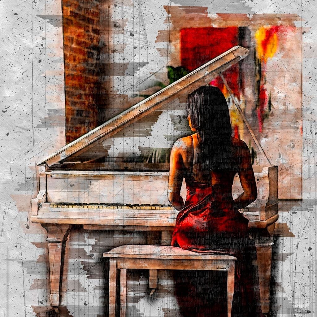 Elegant Sounds Sketch Art Canvas Wall Art