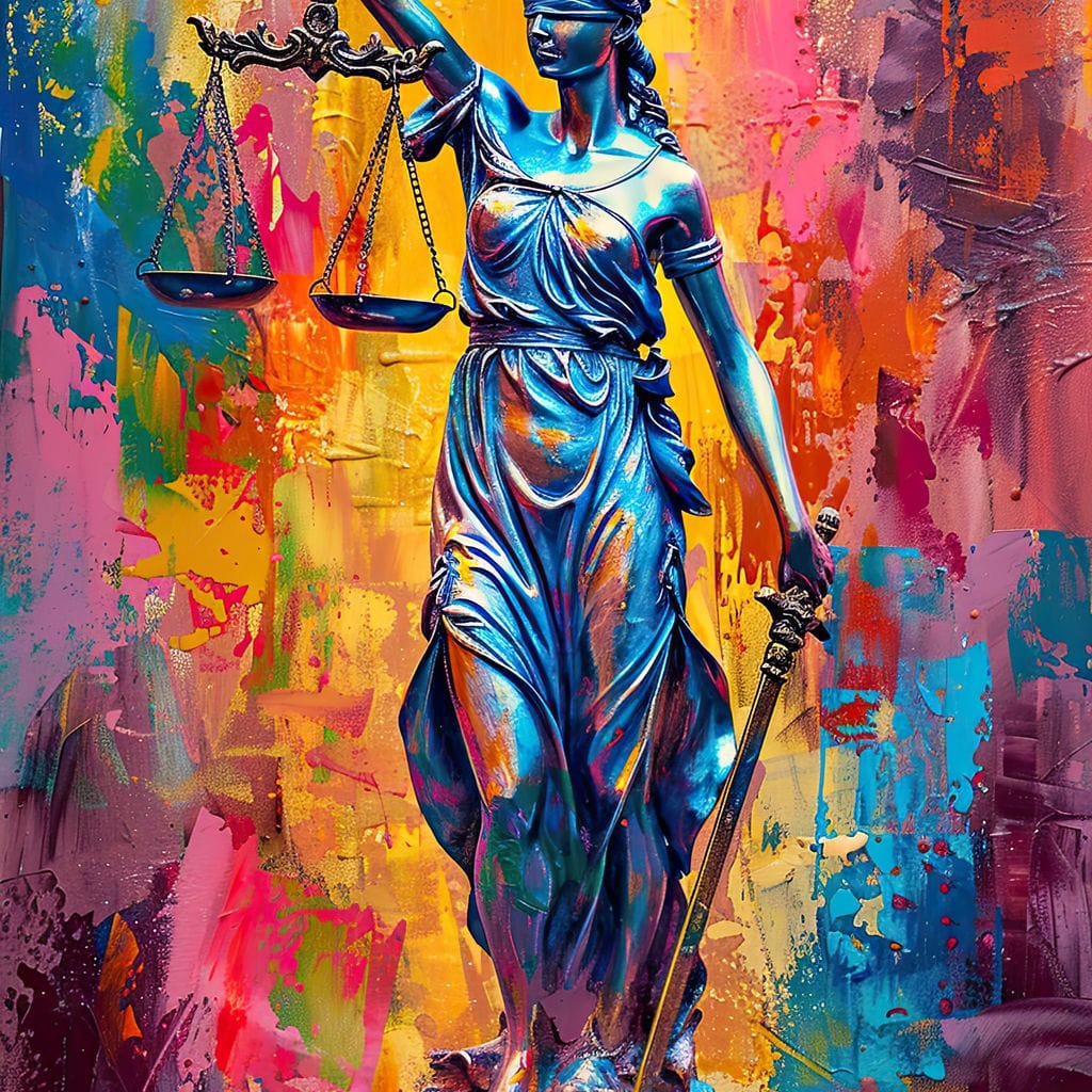 Justice Amongst Colors Reign Canvas Wall Art