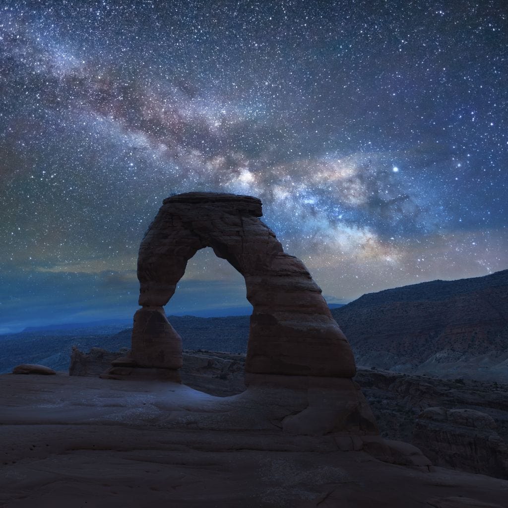 Arch Under the Milky Way Canvas Wall Art