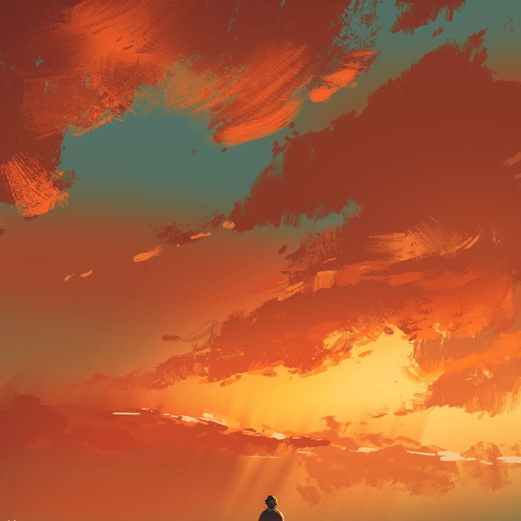 Admiring The Sunset Canvas Wall Art
