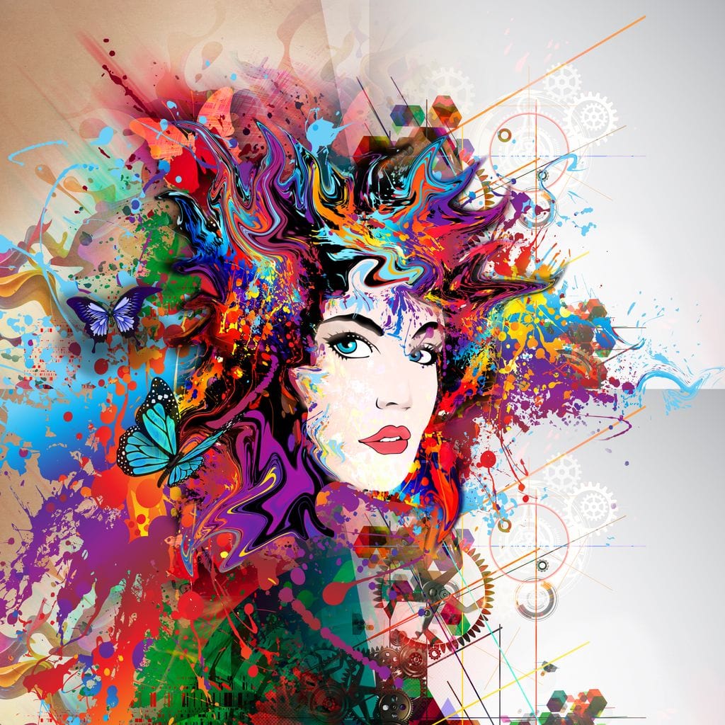 Psychedelic Portrait Canvas Wall Art