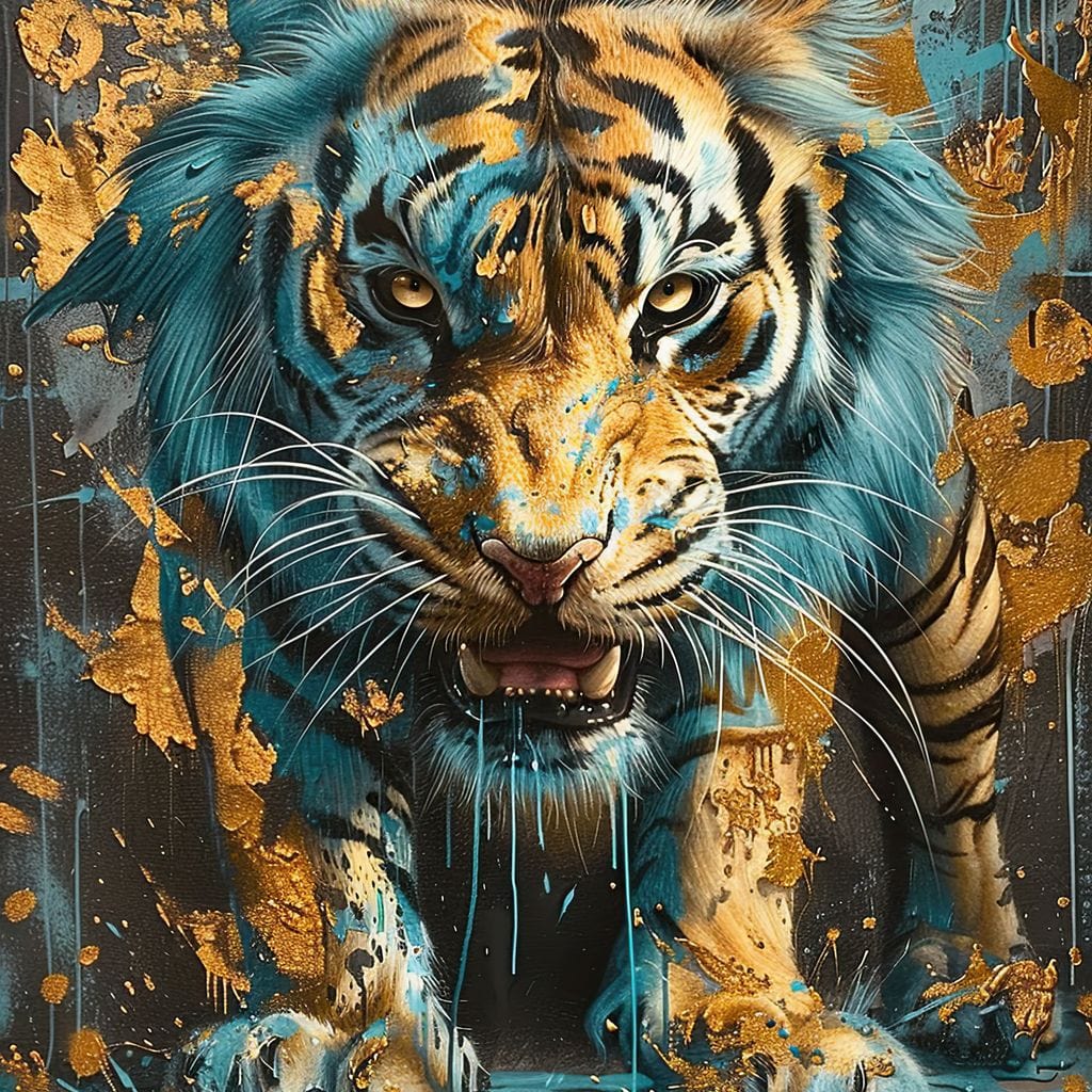 Majestic Radiance of a Golden Tiger Canvas Wall Art