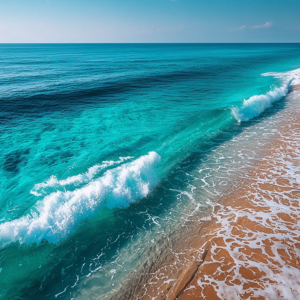 Tropical Coastline Wave Wash Canvas Wall Art